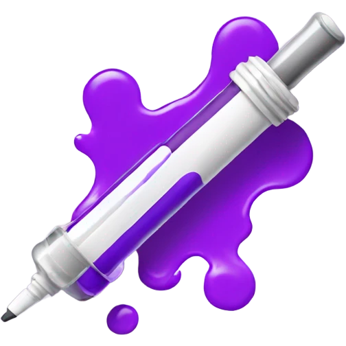 syringe with a violet paint emoji