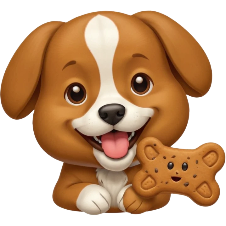 dog biting dog treat emoji