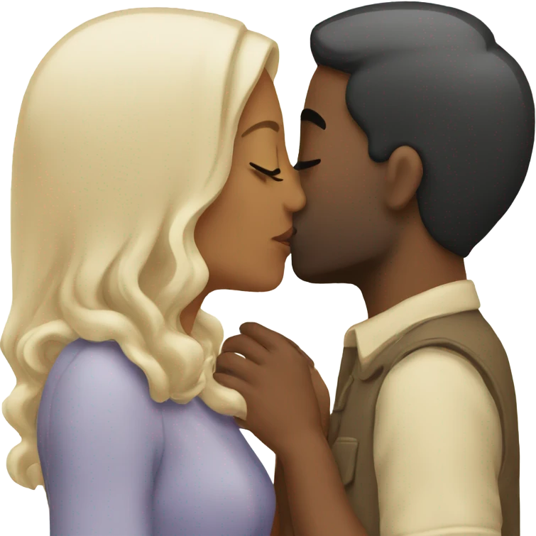Three people kissing pale emoji