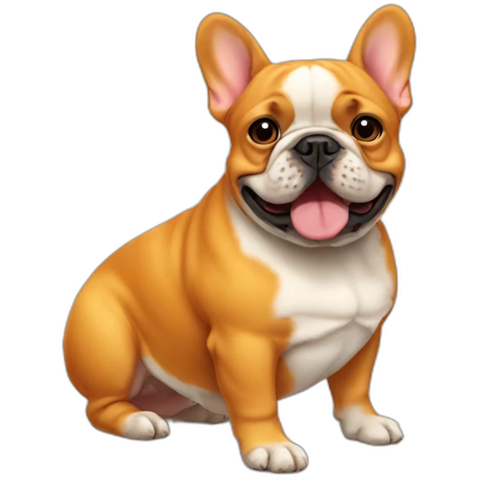 orange fat french bulldog old emoji