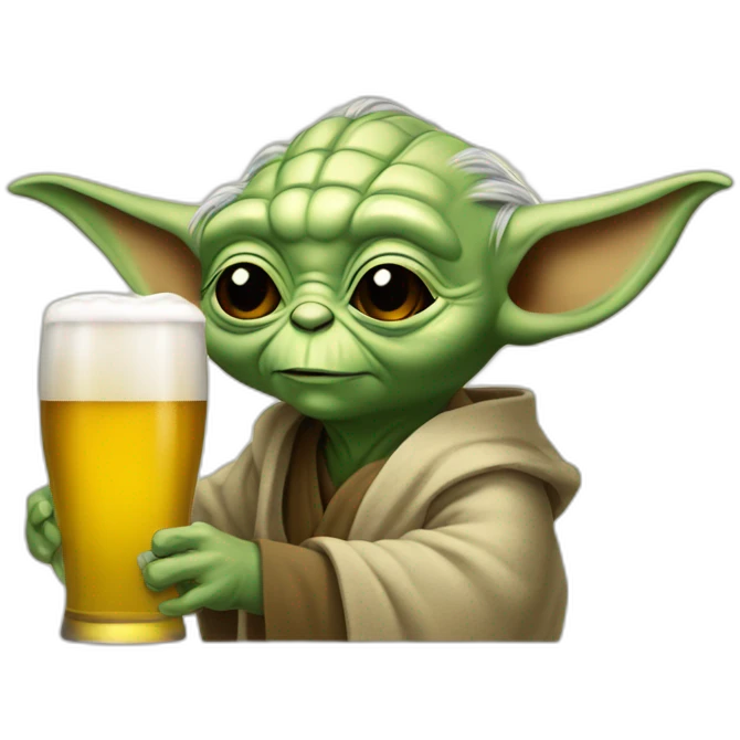 Yoda qui boit une bière emoji