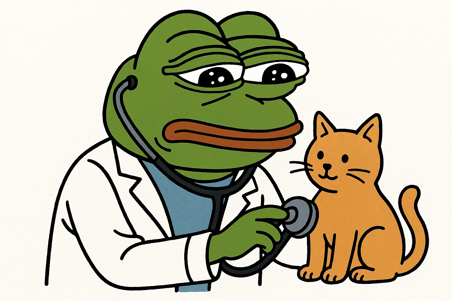 veterinarian examining a cat emoji