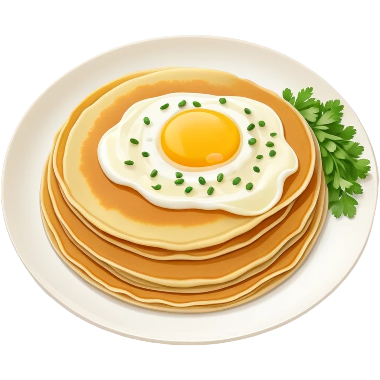 Beijing jianbing Chinese crepe with egg and sauce, simplified emoji style with bold outlines and bright colors, cartoon style folded breakfast pancake emoji