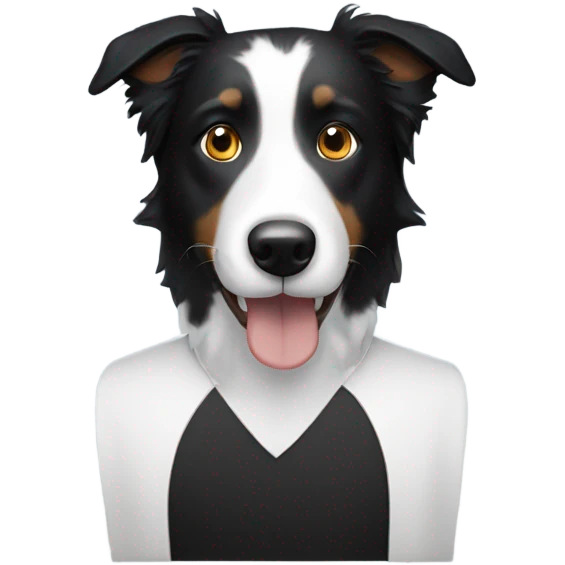 a man with a Black and White Border Collie
 emoji