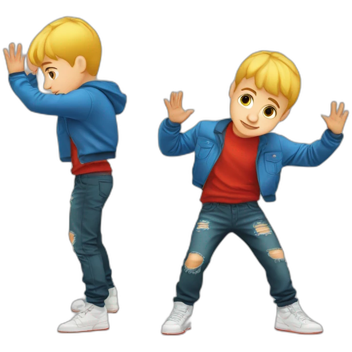 russian kid hip hop break dancer stand of one hand emoji