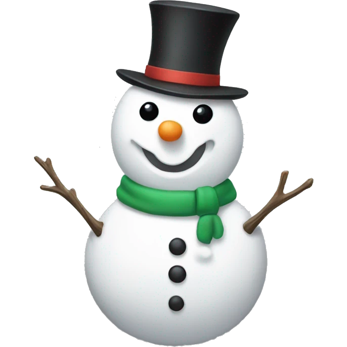 Simple snowman with hat emoji