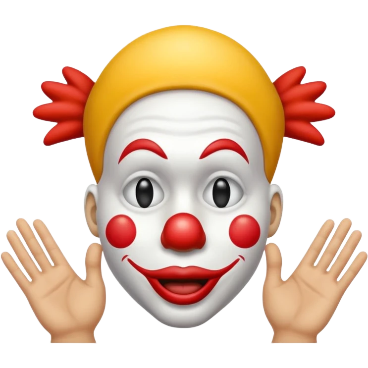 Clown covering eyes but dropping down to show butt behind  emoji