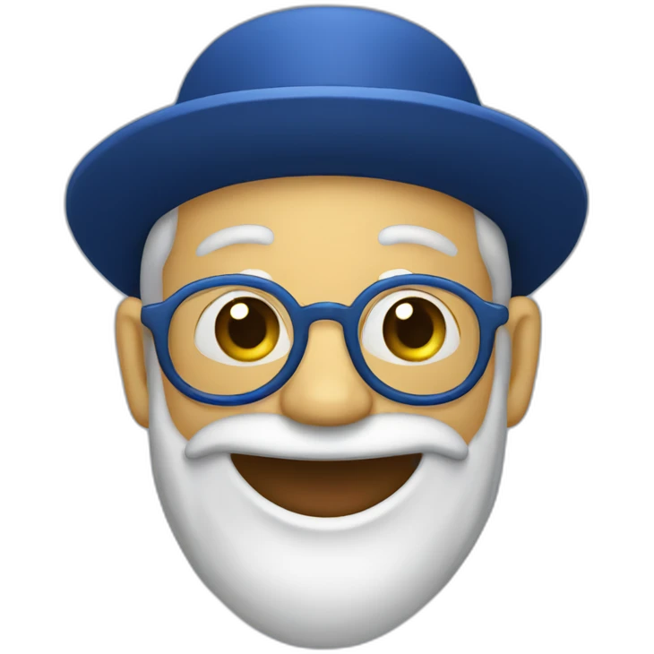 a rabbi with a dark blue beard laughing emoji