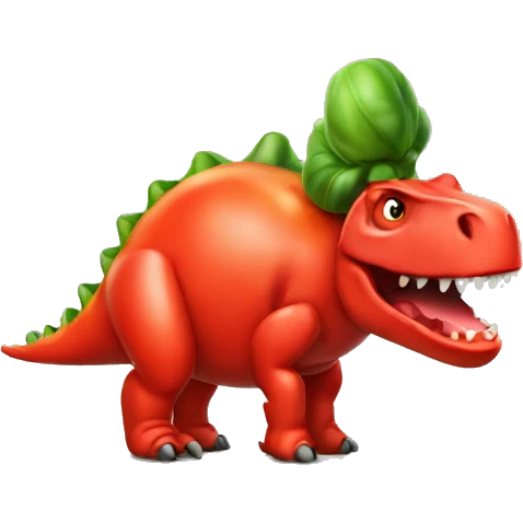 Tomato smoking dinosaur emoji