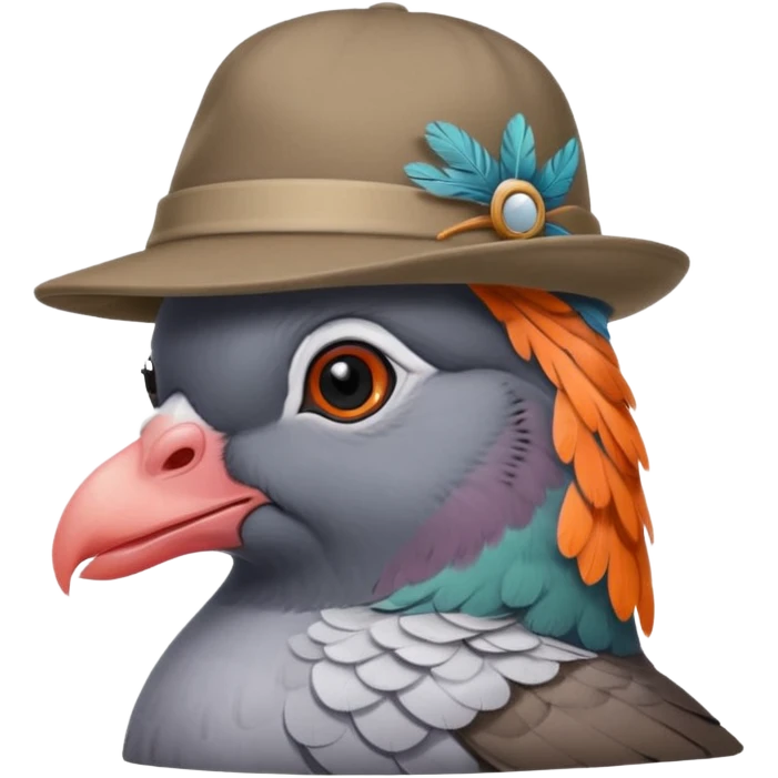 cute pigeon with a hat emoji