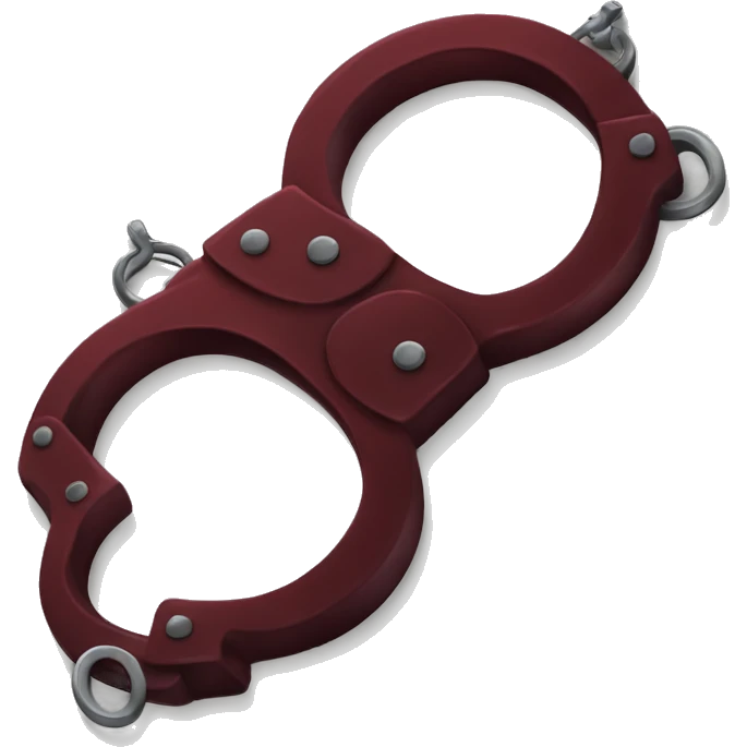 Dark red fuzzy handcuffs emoji