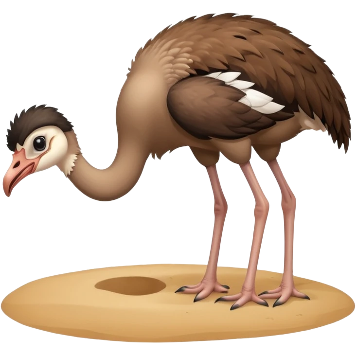 Ostrich with head in the sand emoji