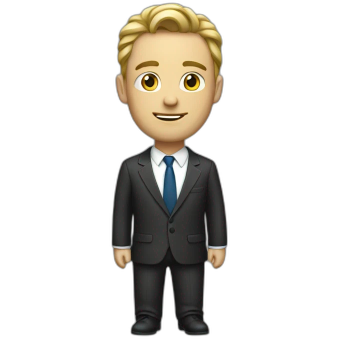 caucasic men with a suit emoji
