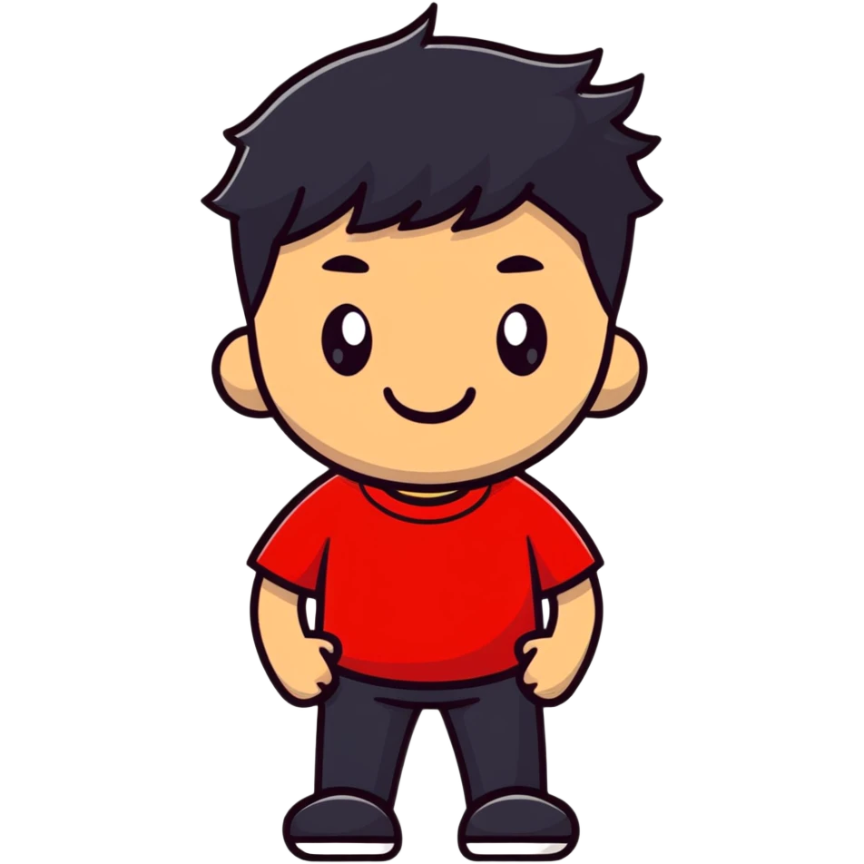 Meno character wearing a red t-shirt emoji