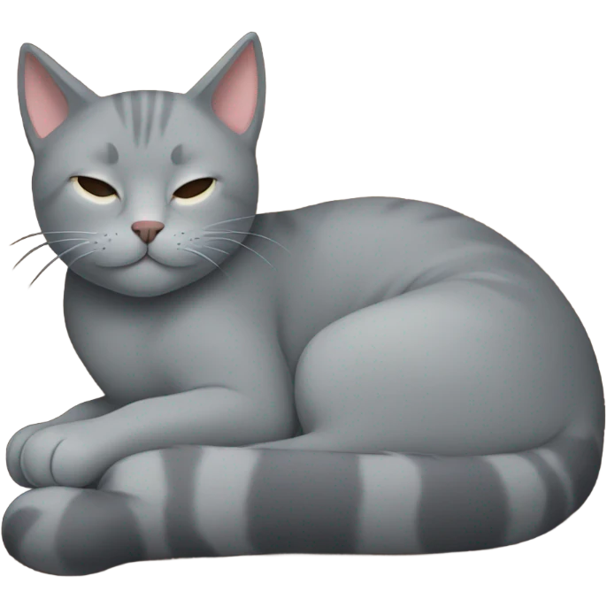 grey cat sleeping on a shelf emoji