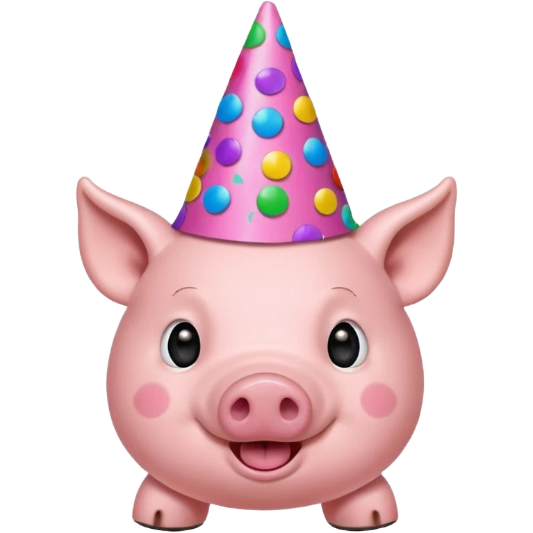 Party Pig – small pig with cone party hat and confetti emoji