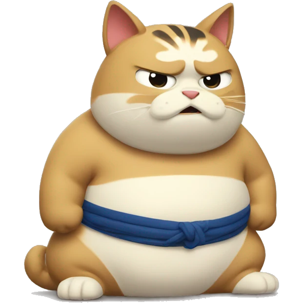 A sumo wrestle cat emoji