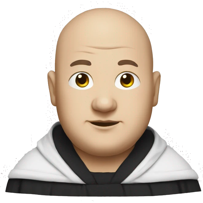 fat catholic monk in black and white robe emoji