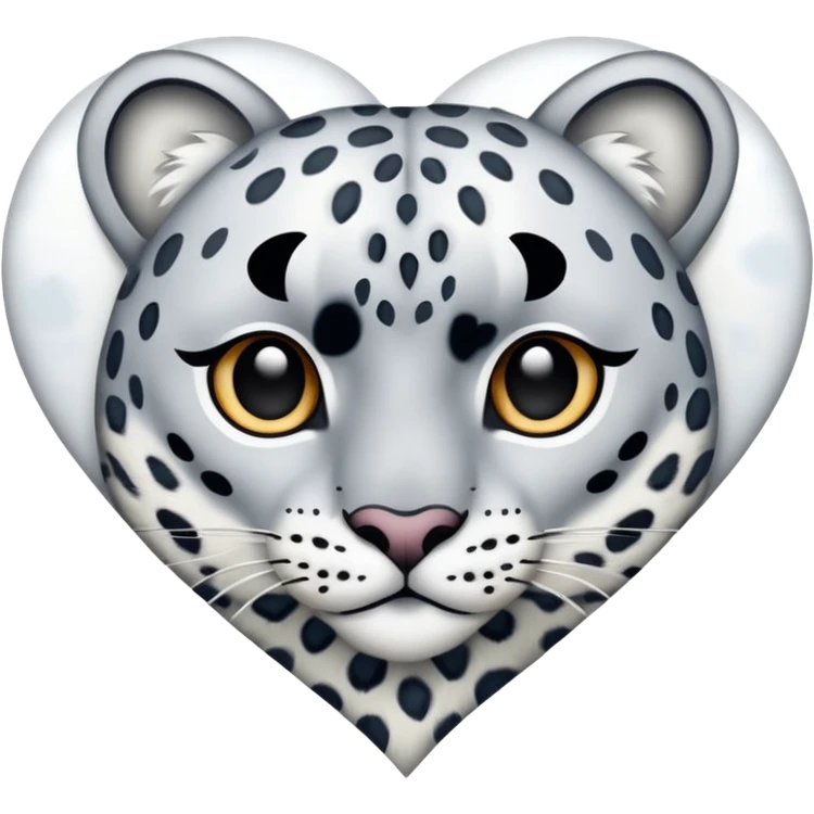 Snow Leopard-patterned heart emoji