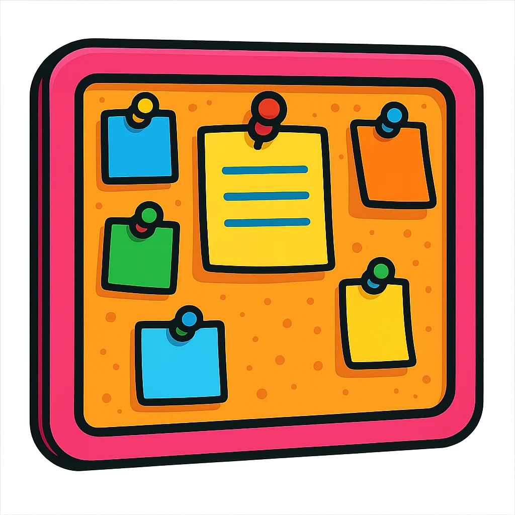 pink pin board vibrant toon style emoji