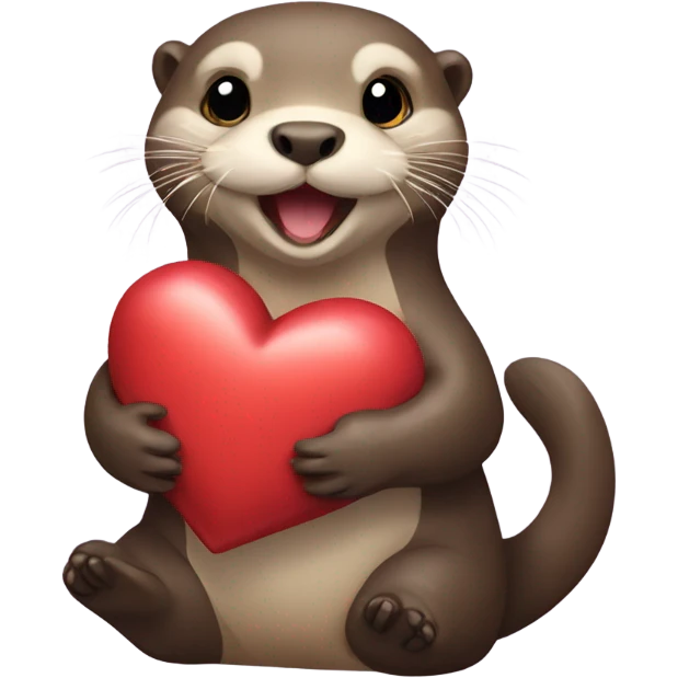 otter holding a heart  emoji