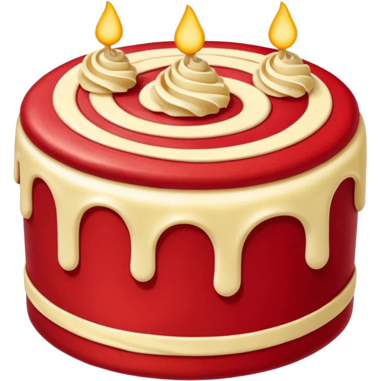 red cake with golden cream emoji