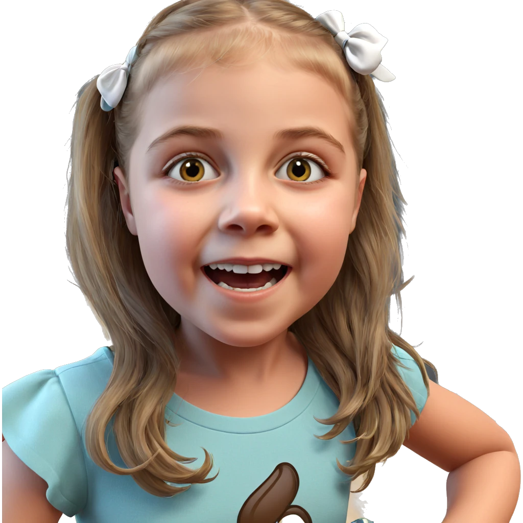 realistic girl with open mouth emoji