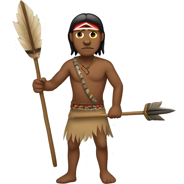 indigenous man with spear emoji