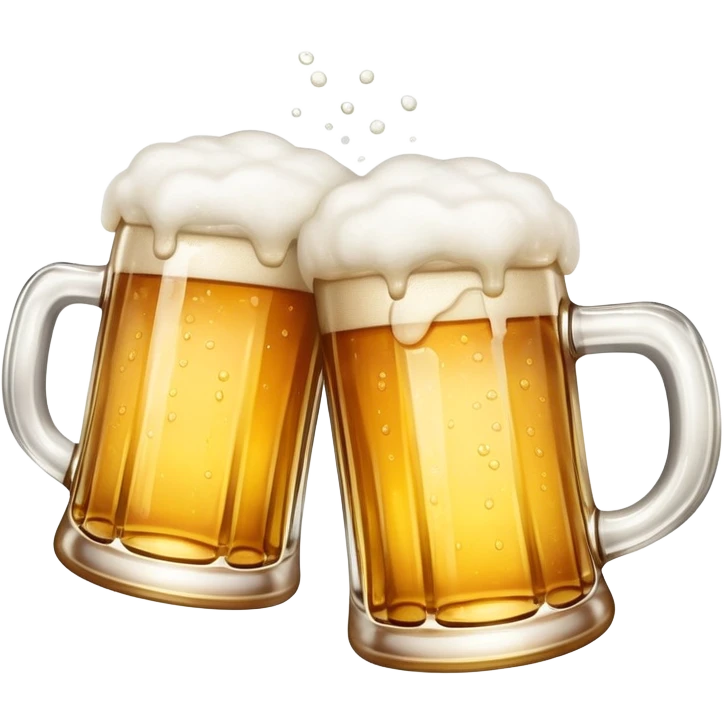 two beer mugs clinking together in a toast emoji