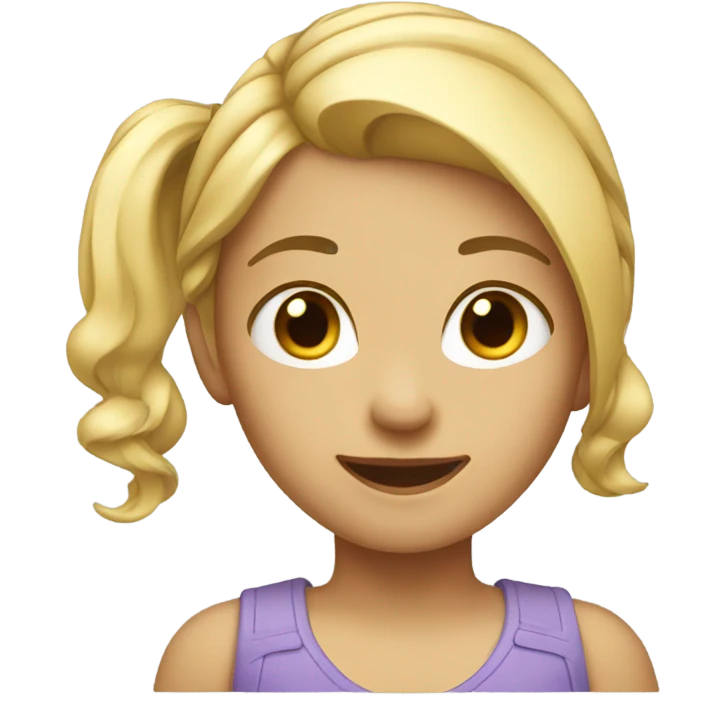 Blonde side ponytail girl emoji