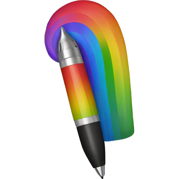 pen and rainbow emoji