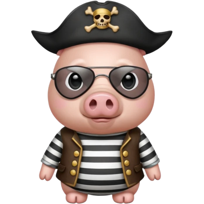 Pirate pig full body  emoji