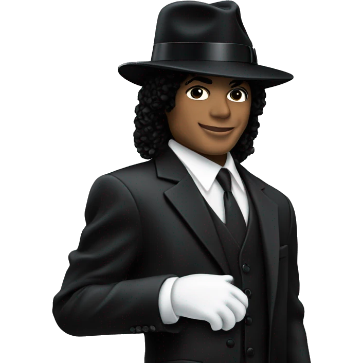 “Michael Jackson in a black suit, white glove, and fedora,.” emoji