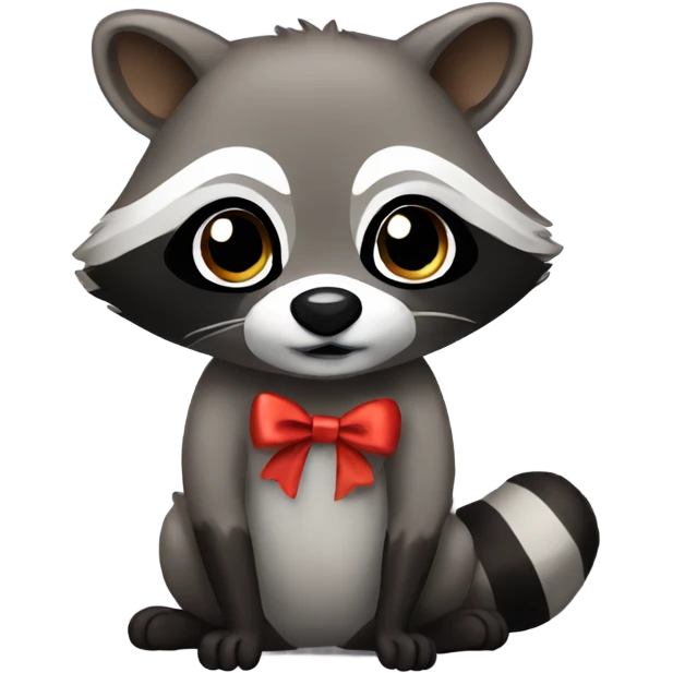 raccoon with bow emoji
