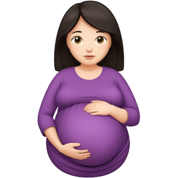 very heavily pregnant overdue woman with super  huge round belly emoji
