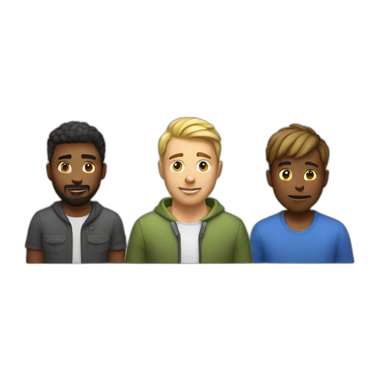 Three white 36yr old men playing video games emoji