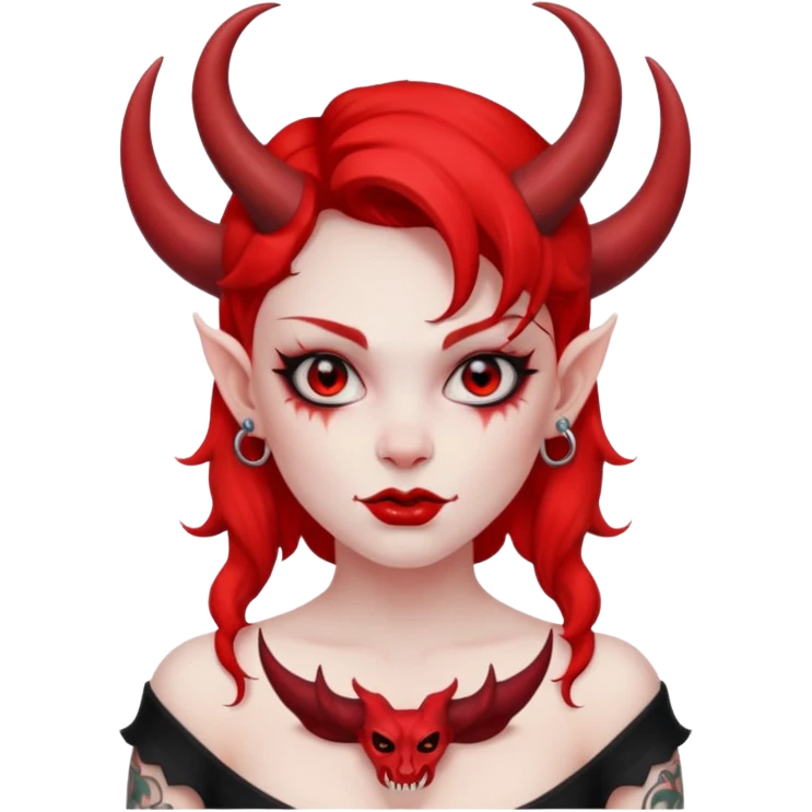 devil girl with tattoo emoji