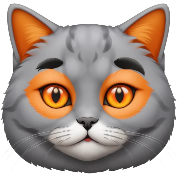 make british shorthair emoji's, female, grey furr, orange eyes emoji