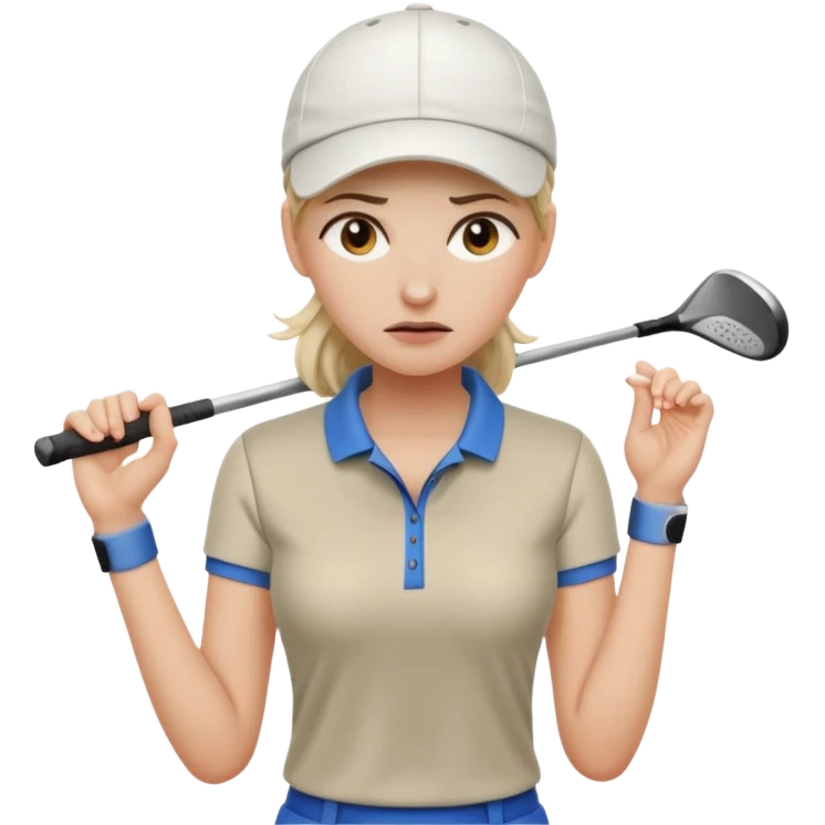 women golfer pain emoji
