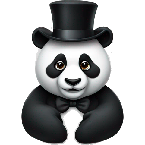 Panda with a top hat  emoji