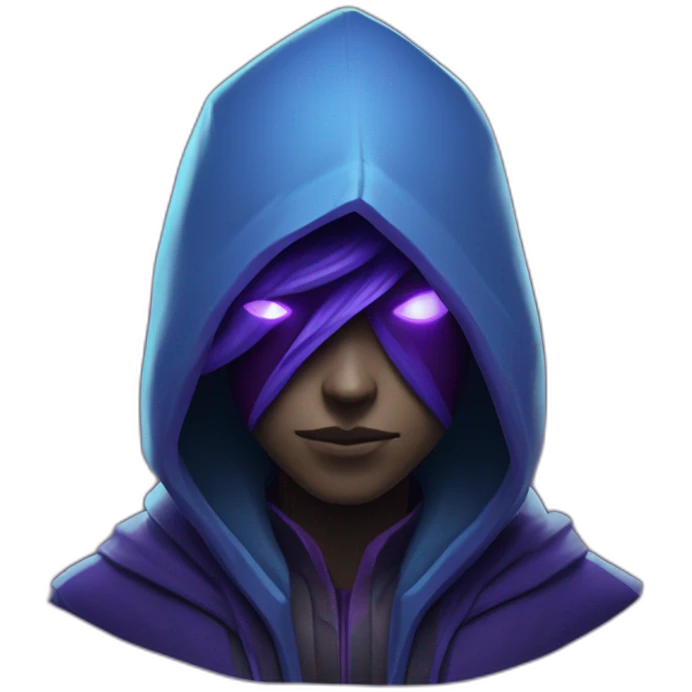 Riot Games Valorant Omen Video game character blue purple hooded assassin themed character shrouded wraith emoji