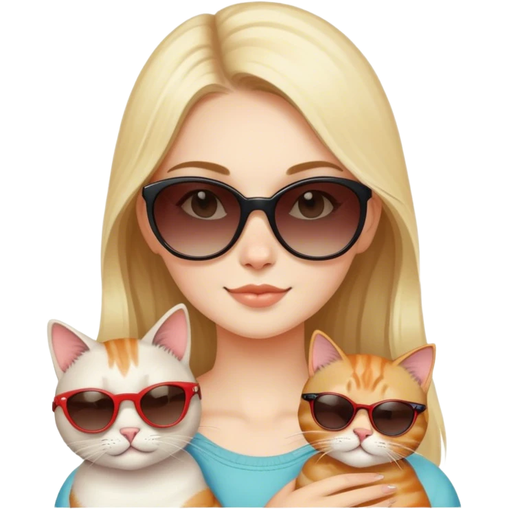 Cat wearing sunglasses girl emoji