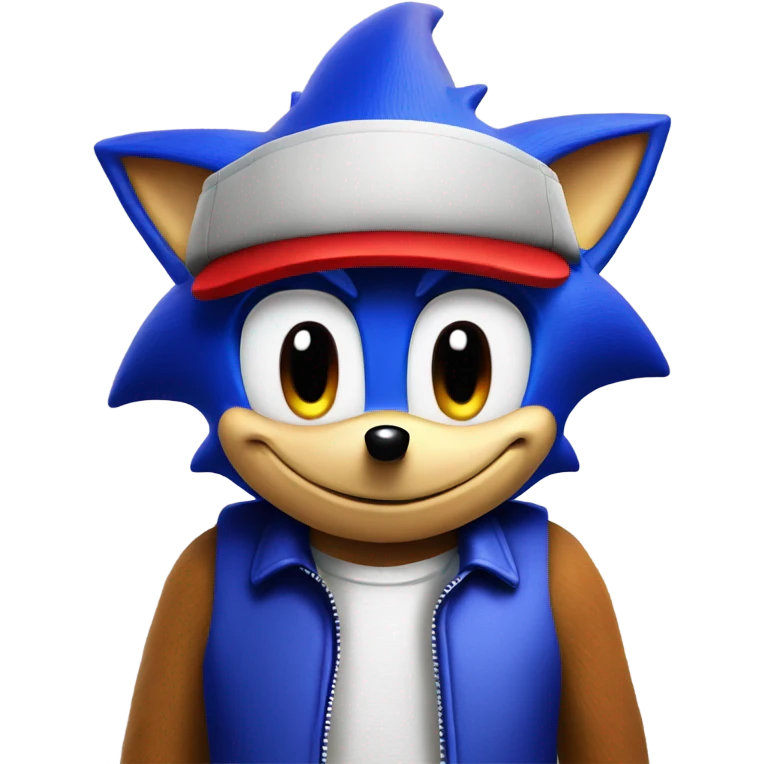 sonic the hedgehog wearing fnaf hat emoji