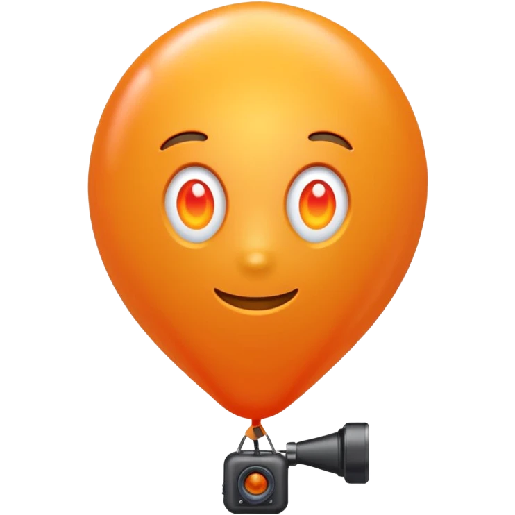 A balloon with a thermal camera effect, orange color emoji