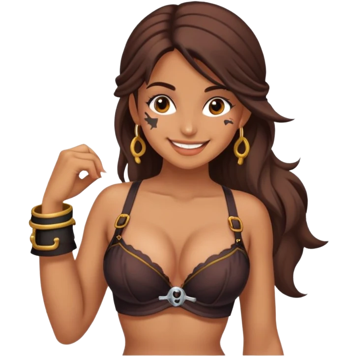Pirate girl , who wearing sexy bra emoji