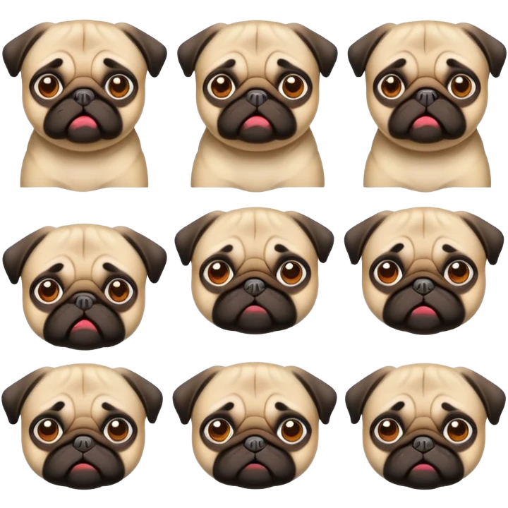 Набор эмодзи с мопсом emoji