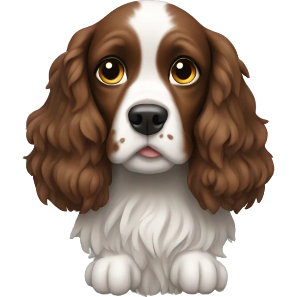 spaniel with a spray in hands emoji
