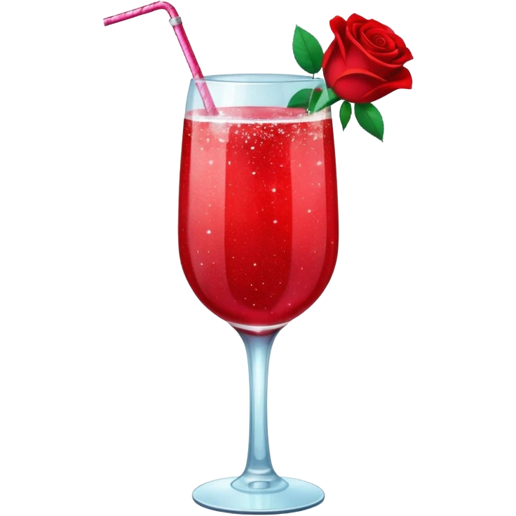 Glittery with roses red mocktail emoji