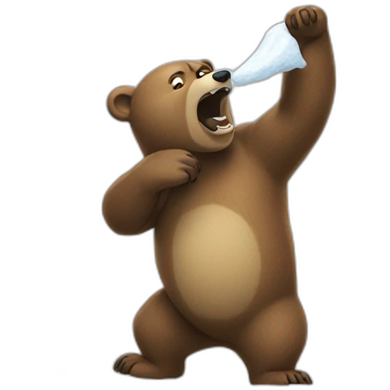 bear snorting illegal snow emoji