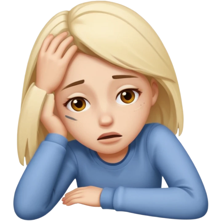 a college girl crashing out  emoji